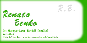 renato benko business card